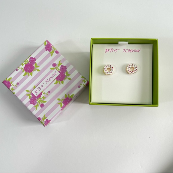Betsey Johnson Jewelry - Betsey Johnson Spring 2023 Enamel and Jewel Donut Pierced Earrings